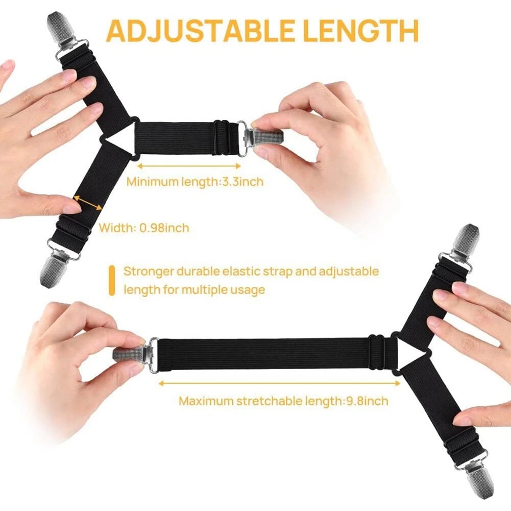 قفل ملاءات F-T، مشابك مرنة قابلة للتعديل مع مشابك حديدية، حامل ملاءات السرير للأوراق المجهزة، سهلة التركيب