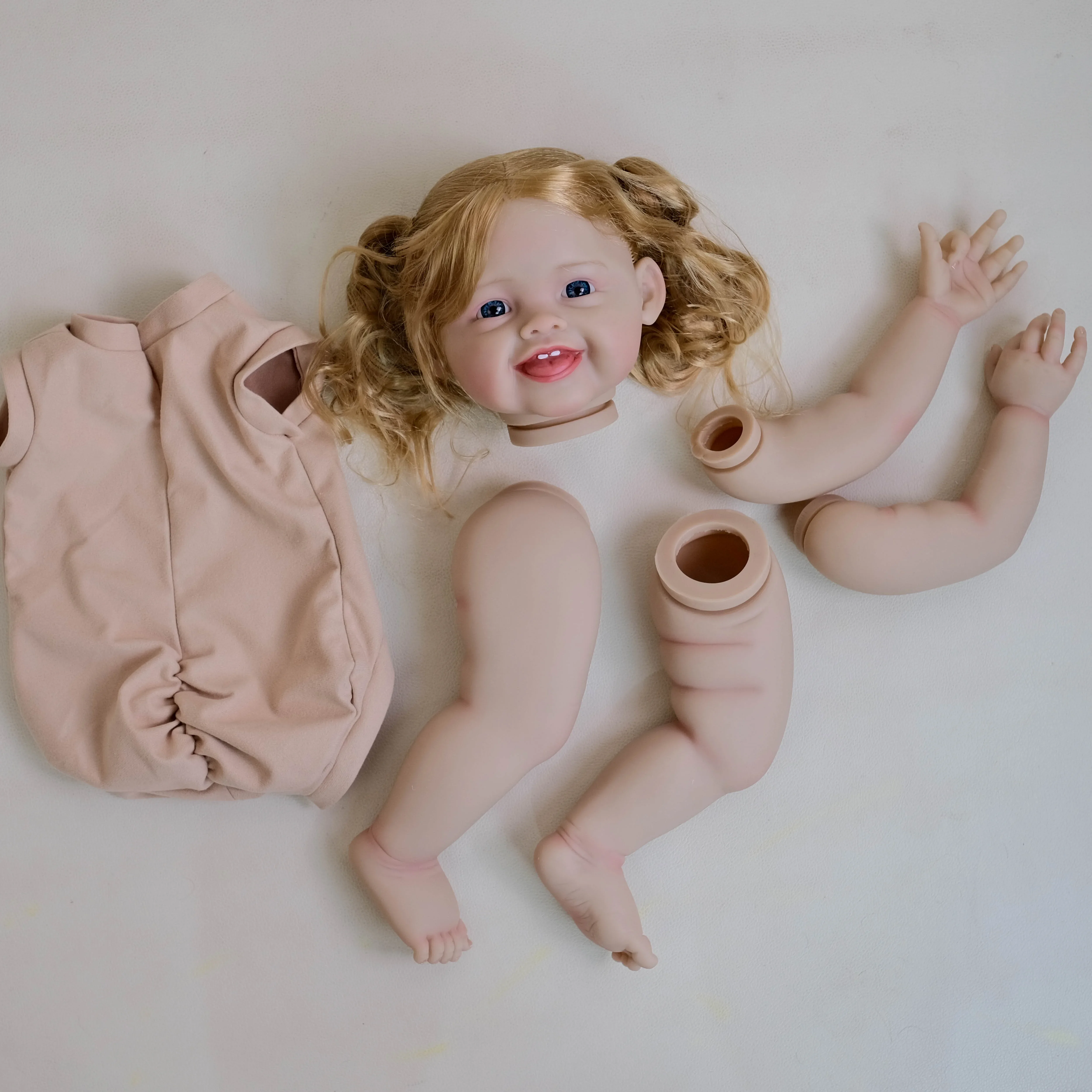 EGO-kit de muñeco realista Devi de 24 pulgadas, kit pintado, piezas de muñeca sin terminar con pelo de raíz de mano