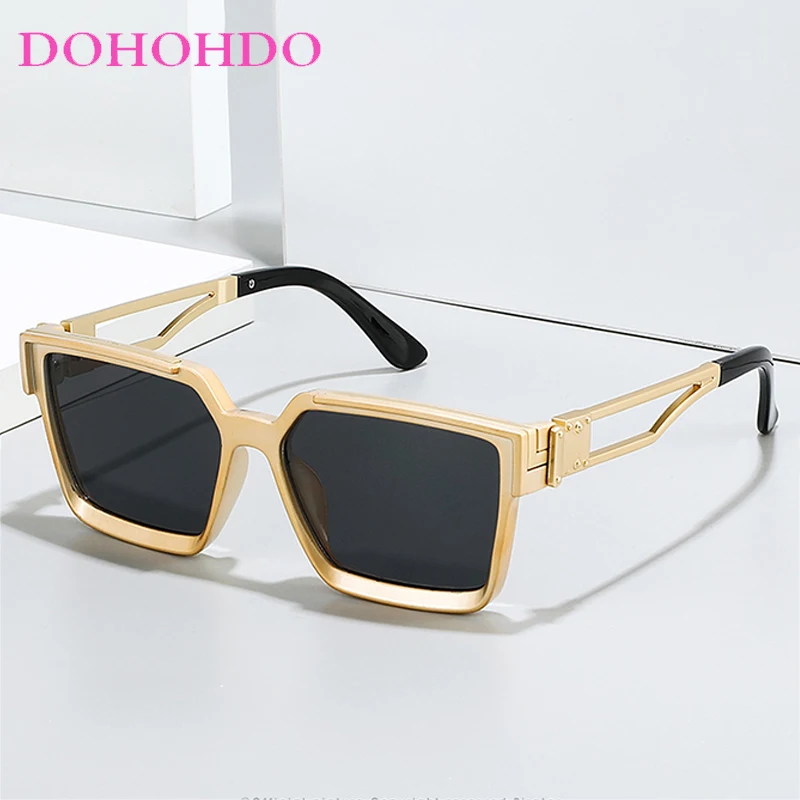 

DOHOHDO Retro Square Sunglasses Men Personality Senior Sense Fashion Shades Women Driving Cycling Sunscreen Eyeglasses UV400