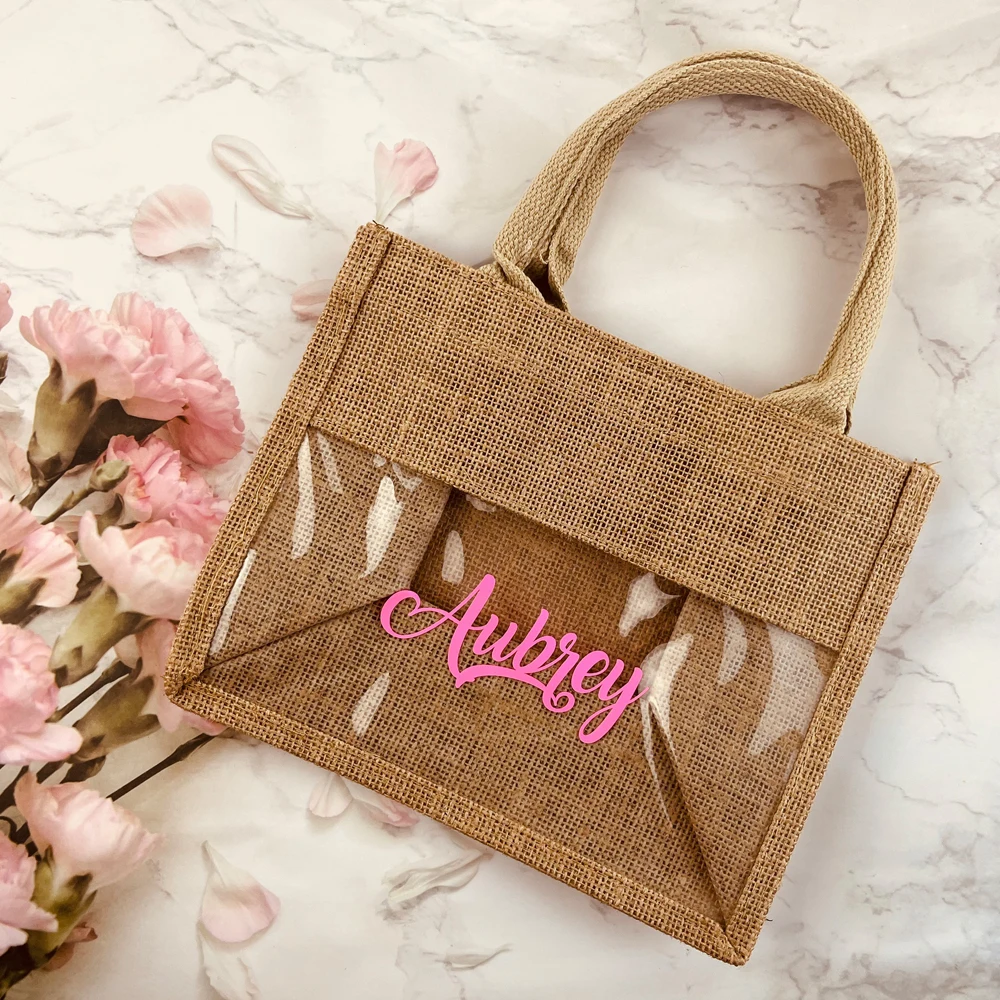 

Personalized Burlap Gift Bags Custom Jute Tote Bags Bridesmaid Wedding Gift Beach Tote Burlap Gift Bags Girlfriend Gift for Her