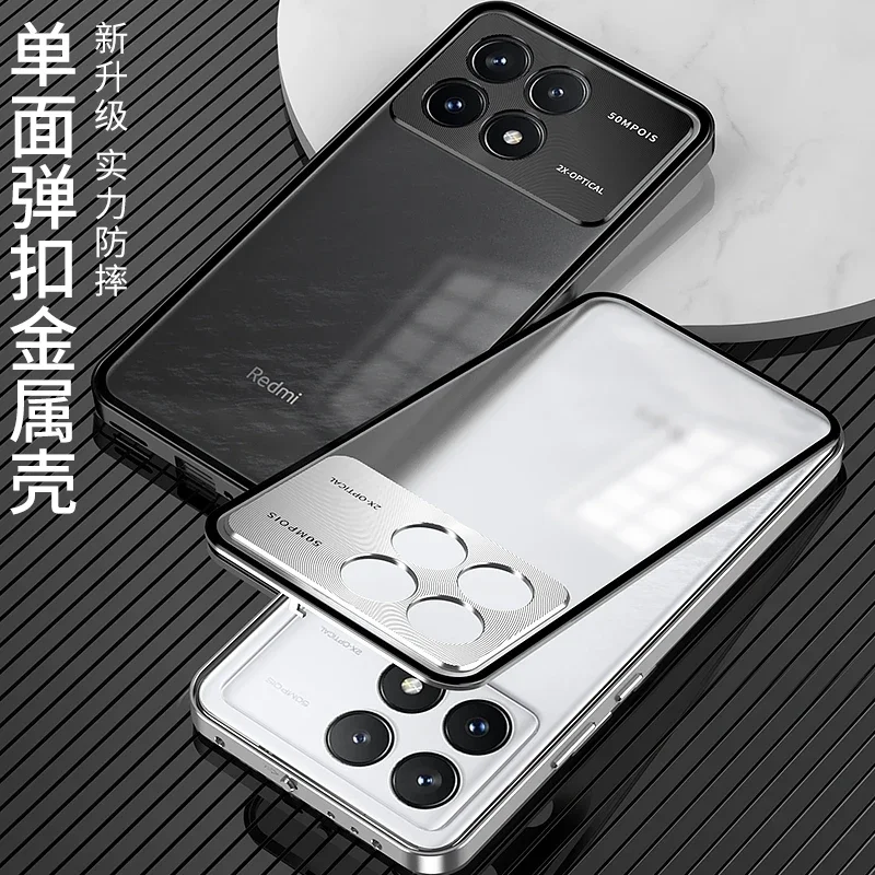 Alloy Metal Lens Protection Case For POCO X6 Pro X7 Pro Transparent Tempered Glass Hard Shockproof Cover Bumper For POCO X6Pro