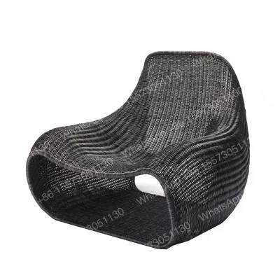Creative Outdoor Courtyard Rattan Chair Villa Furniture Simple South East Asia Rattan Sofa Hotel Model Room Leisure Chair