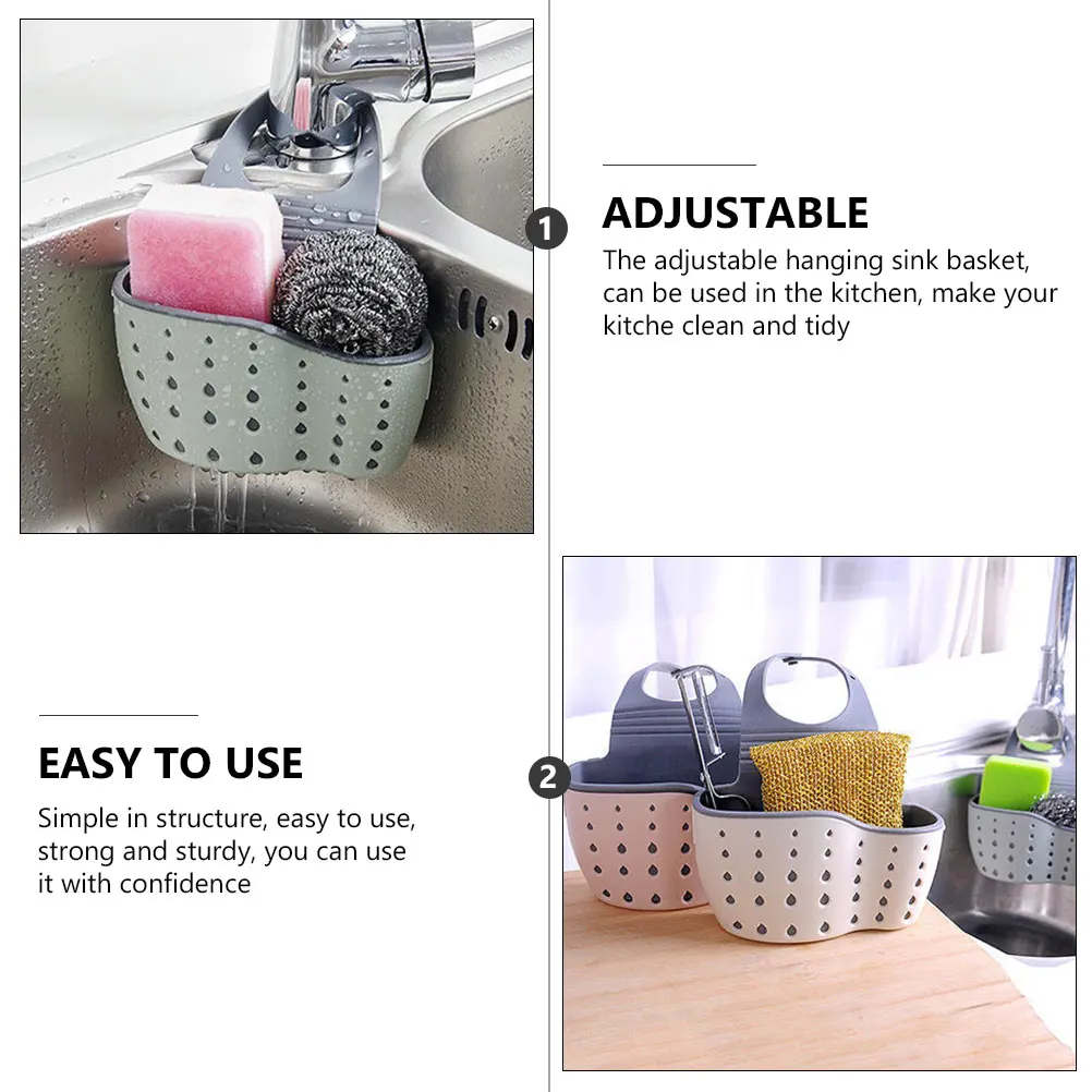 

3pcs Double Layer Hanging Basket Kitchen Storage Organizer Holder Water Drain Rack Sponge Soap Clothkitchen Sink Dual-Layer