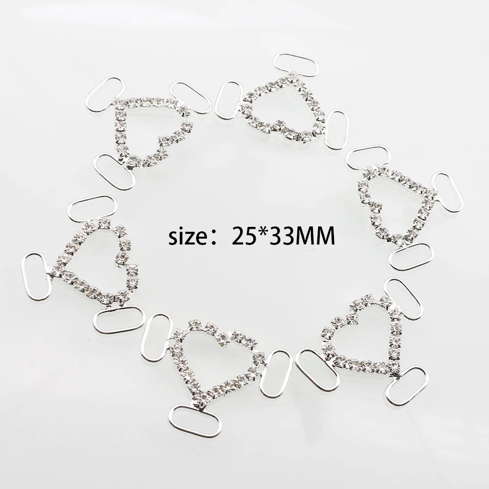 New 10 pieces of 25 * 33MM Heart-Shaped Ribbon Sliding Wedding Supplies, Gift Packaging, Hair Accessories, And Clothing Accessor