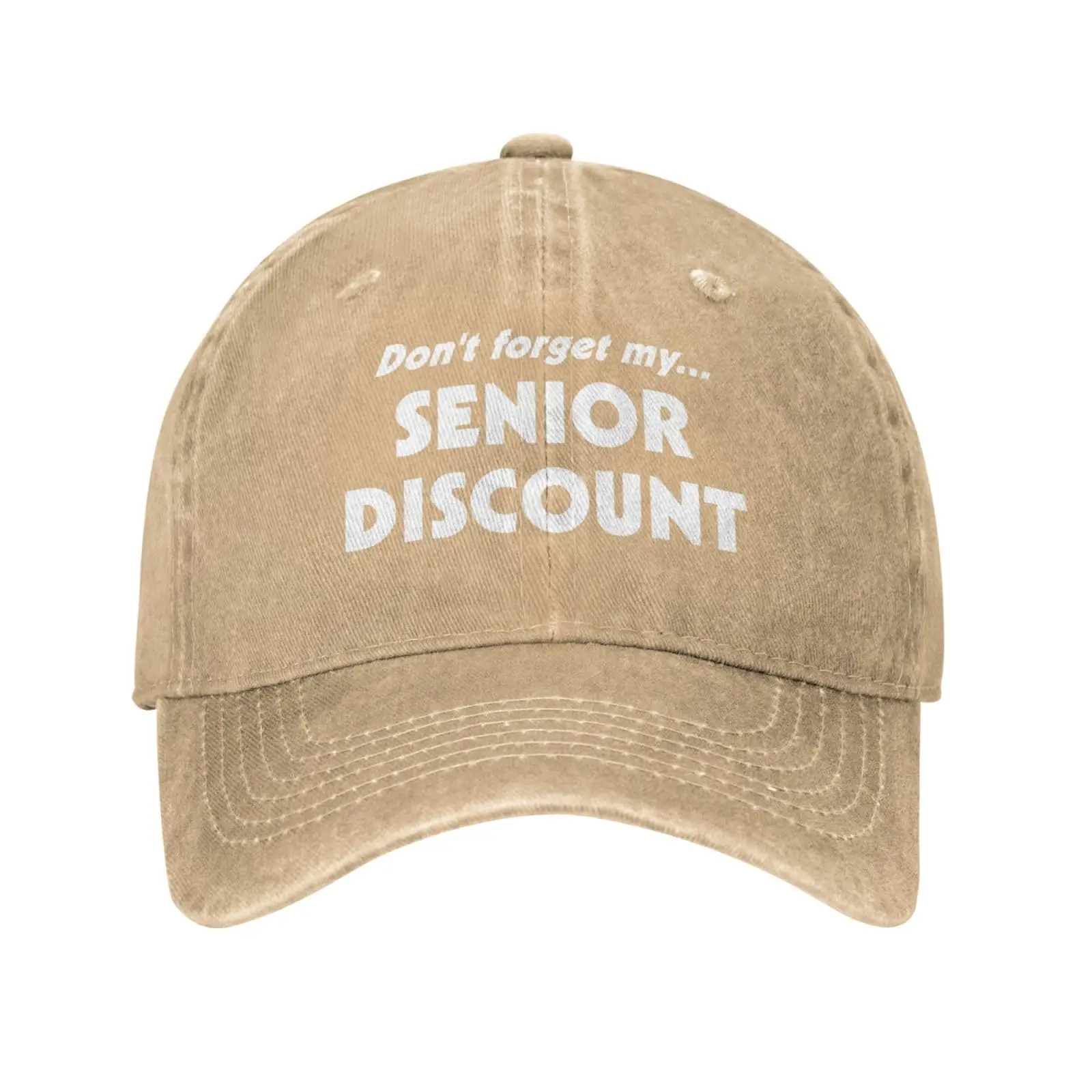 Don't Forget My Senior Discount Vintage Baseball Cap Denim Hat Washed Cotton Fashion Cap Unisex Adjustable Outdoor Sports