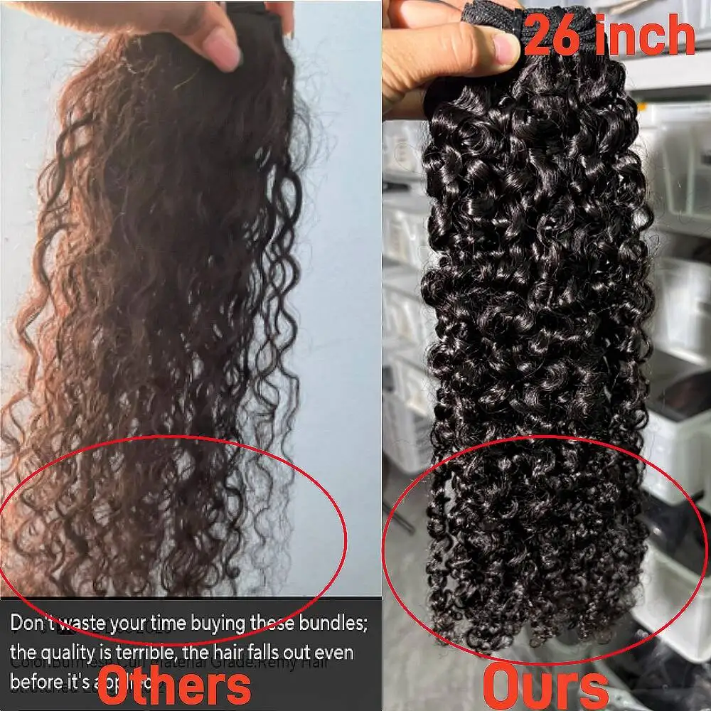Millionaire Queen 3B3C Best Match Pixie Curly Bundle Double Weft Quick Weave Sew In Unprocessed Virgin Extension Weaving Bundles