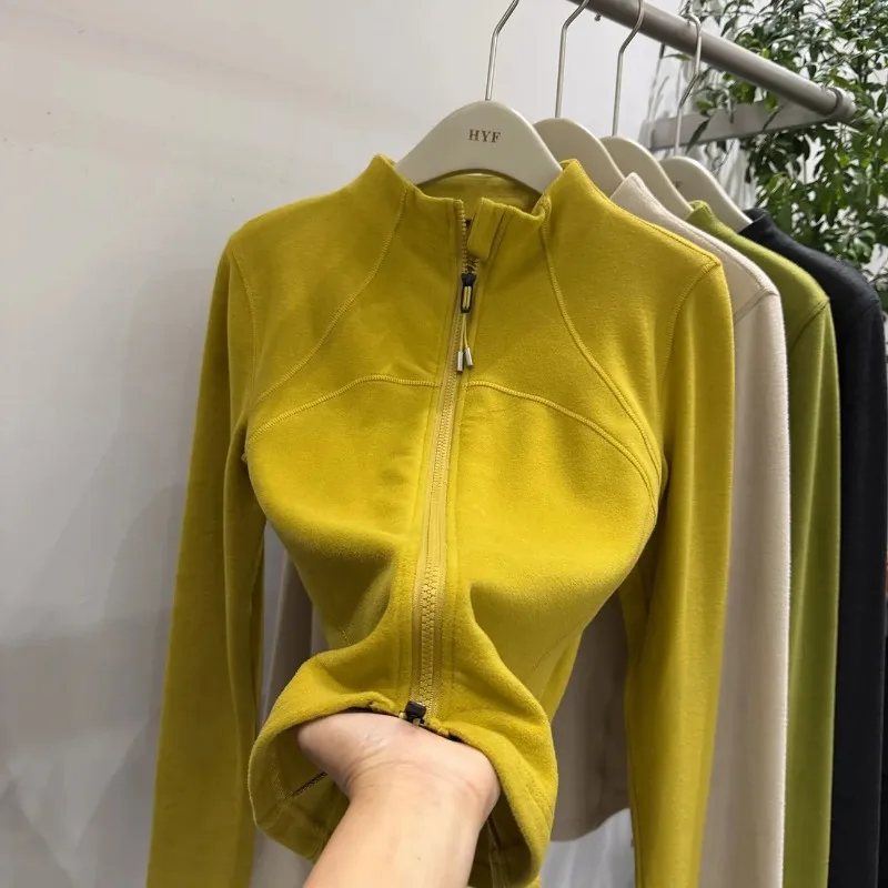 

Водолазка с длинными рукавами, кардиган на молнии, бархатный свитшот для женщин, осенне-зимняя нижняя рубашка, верхняя куртка для женщин