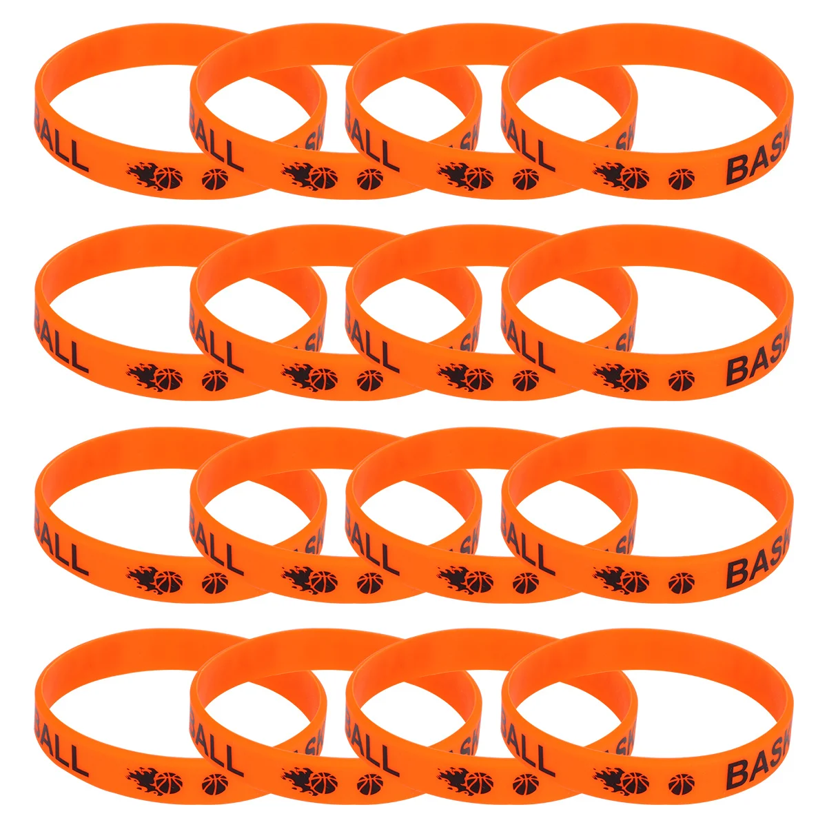 20 قطعة من أساور المعصم المصنوعة من السيليكون لكرة السلة وأساور الحروف المطبوعة لوازم الحفلات وأشرطة المعصم الملونة المرنة للجنسين للموضوع #4
