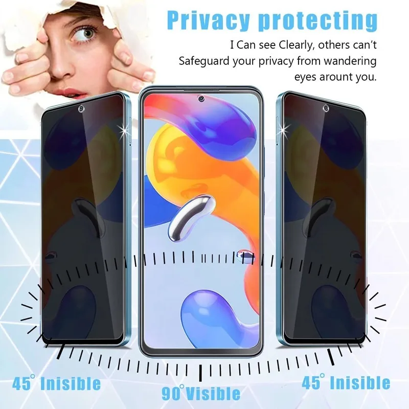 Privacy Screen Protector For Realme C55 C53 C35 C31 C25Y C25S  C21Y Anti-Spy Tempered Glass For Realme 11 10 Pro GT NEO 5 3T Pro