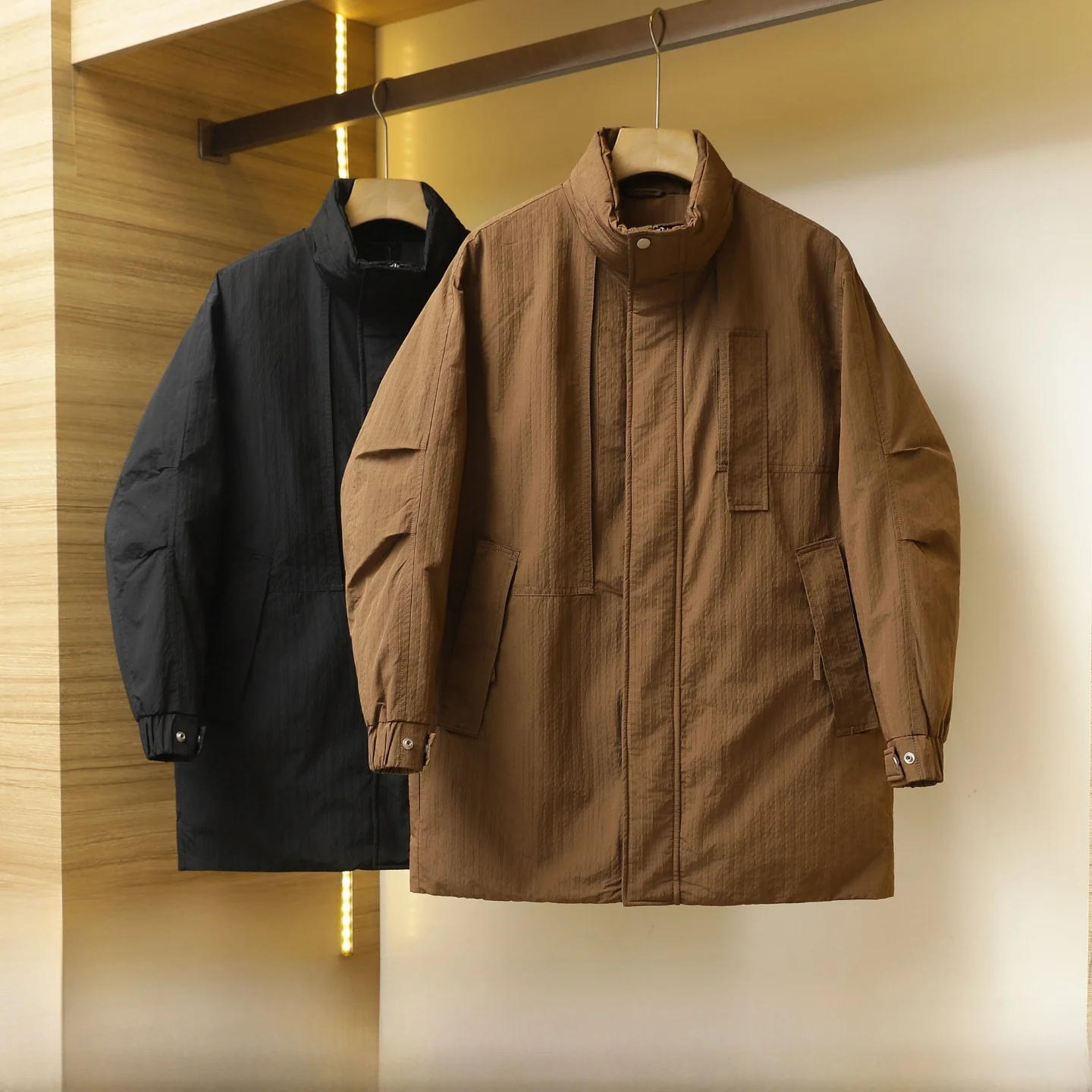 

High-End aphene Inner Winter Men's Thi Warm Mid-Length down Jaet Polar Cold Resistance Casual Sle Polyester Fiber Duc...