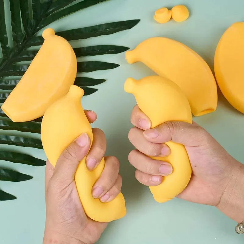 Creativity Banana Shape TPR Empty Ball Shell DIY Squeeze Toy Squishy Stress Relief Crafts Making Tool Empty Ball Skin Fillable