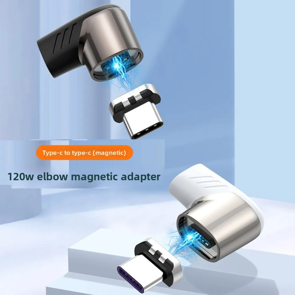 

90 Degree USB Type C Magnetic Adapter 120W Power Fast Charging Phone Magnetic Converter Right Angle Design Usb Connector
