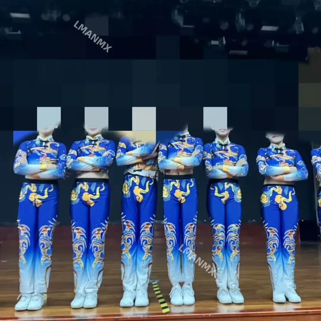 

National style cheerleading competition clothing, mass aerobics clothing, aerobic dance cheerleading pants, sports meet team