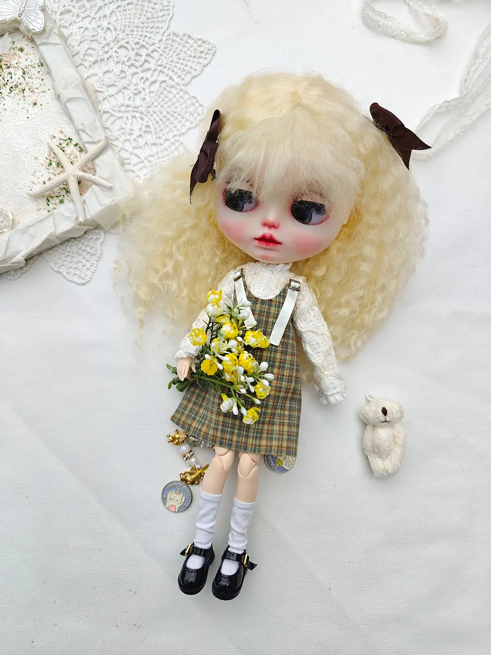 ICY DBS Blythe Puppenkleidung, handgefertigt, täglich, süßes Set, OB22 OB24, AZONE-Zubehör, Blythe-Kleidung, Spielzeug für Mädchen