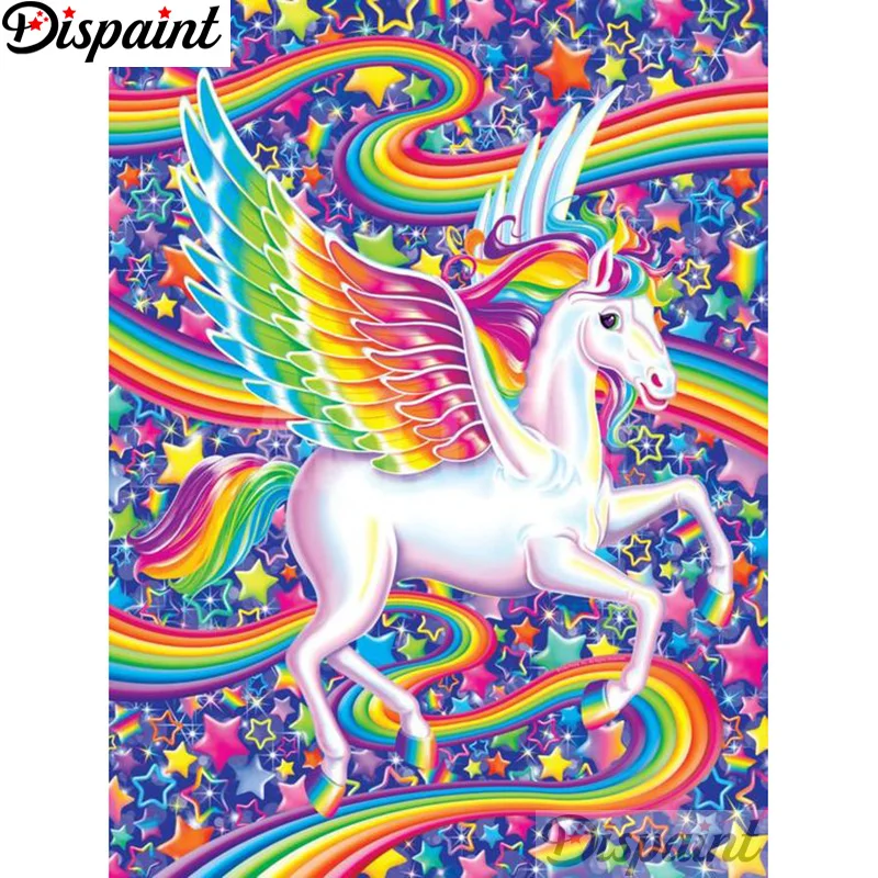 

Dispaint Full Square/Round Drill 5D DIY Diamond Painting "Cartoon color horse" 3D Embroidery Cross Stitch Home Decor Gift A12401