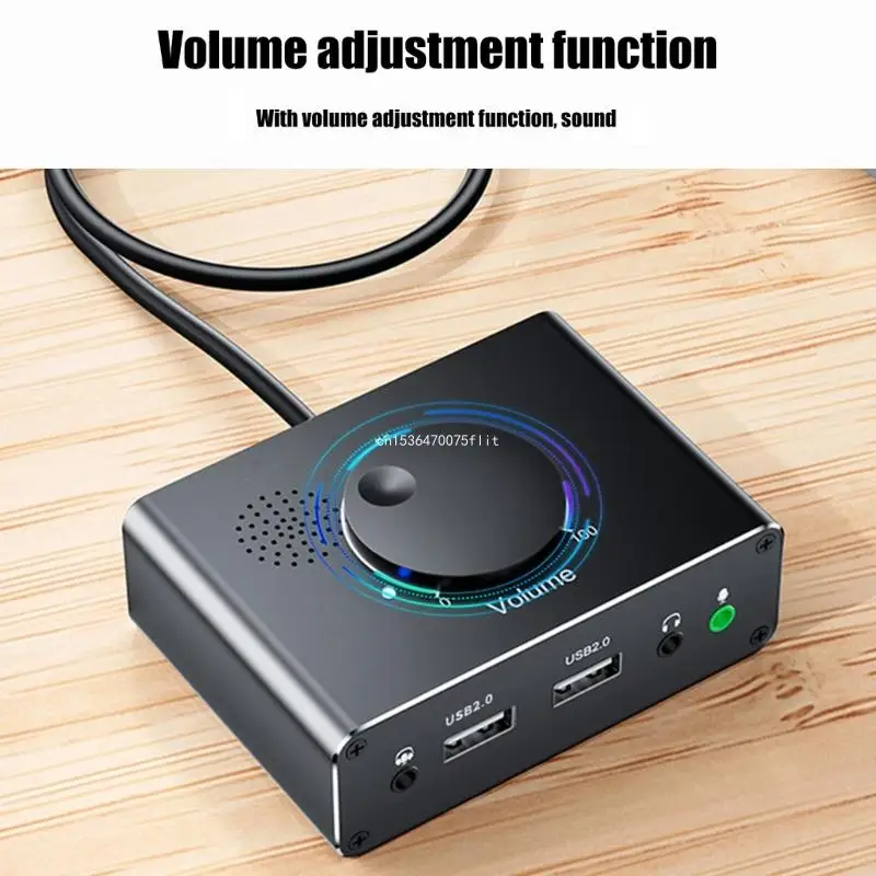 External Sound Card USB Adapter with Volumes Adjustment Stereo Sound Card with 3.5mm Microphone Port for Laptop DropShipping