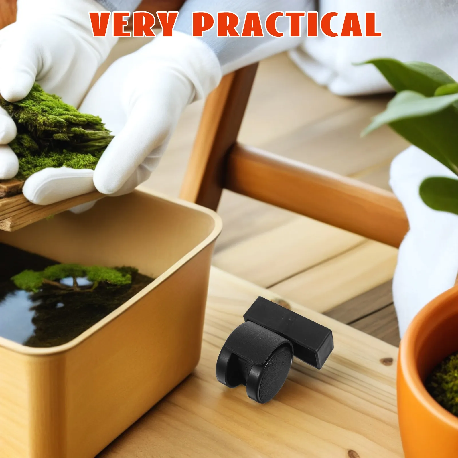 4Pcs Universal Garden Planter Wheels with Brackets Strong Load Capacity for Balcony Flower Boxes Outdoor Planters Easy Mobility