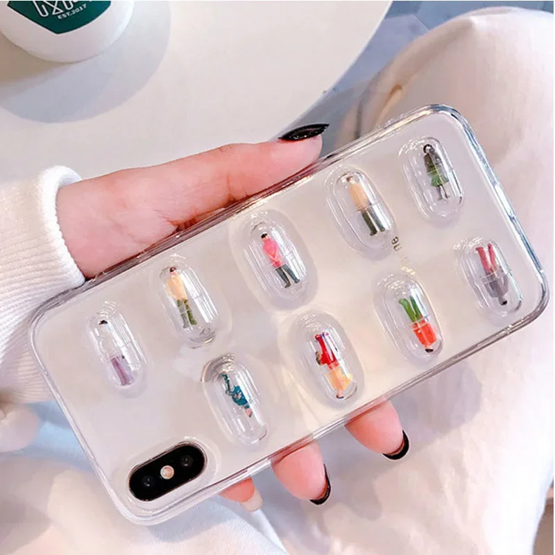 

20pcs Mini Transparent Capsule Shell Plastic Pill Container Medince Pill Capsule Color Person Splitters Figurines Doll Machine