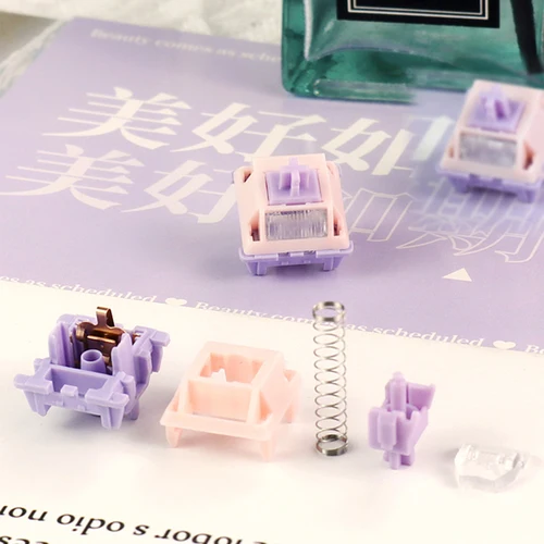 Imagen 2 del producto MMD Princess Switch V4 lineal RGB SMD 5pin 28g 38g 45g 48g 53g 62g para teclado mecánico PC PA66 LY HIFI LY prelubrado de fábrica