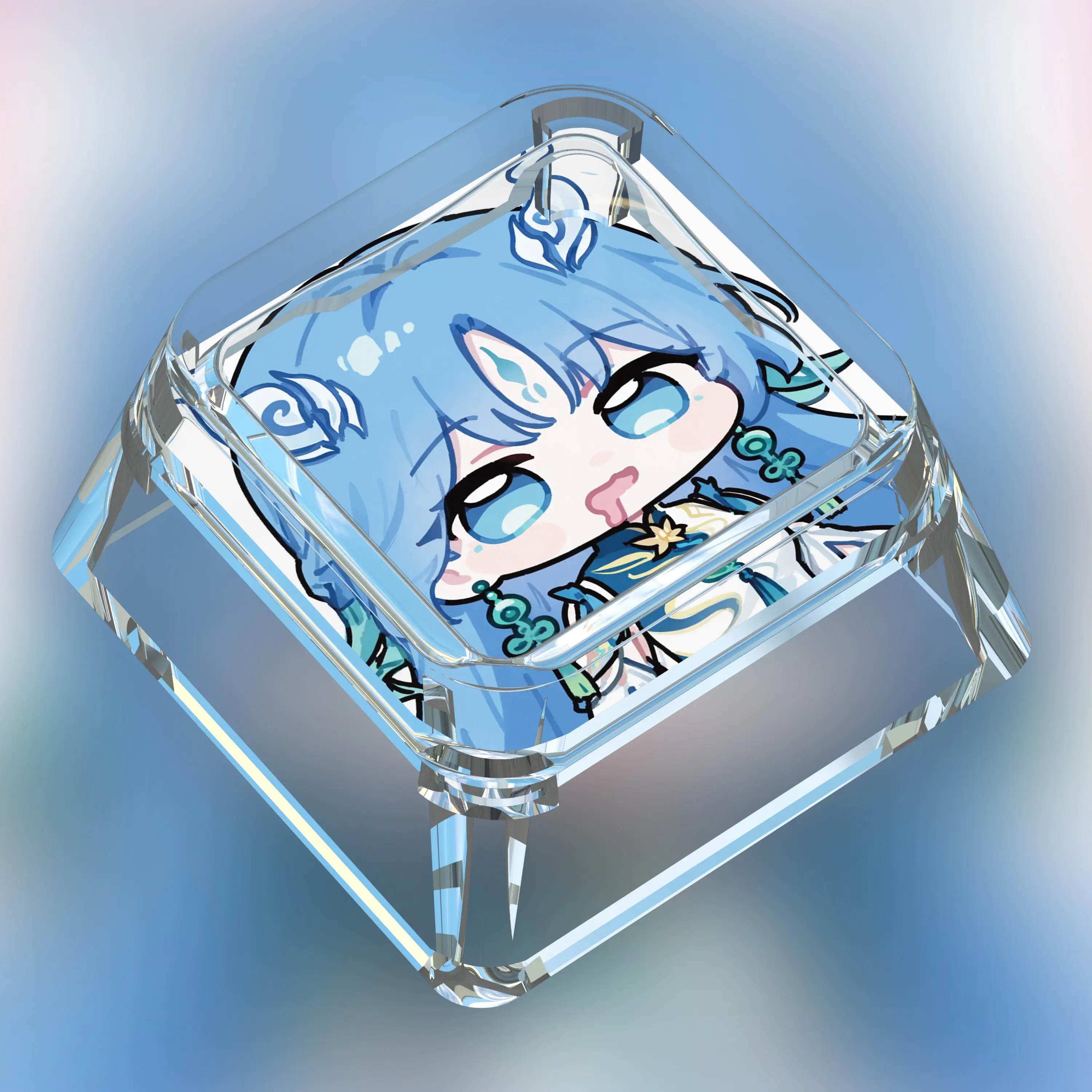 Diy Self Made Wuthering Waves Qingxiao Mechanical Keyboard Keys Cross-Axis Mechanical Keyboard Pc Personalized Keycaps Gift