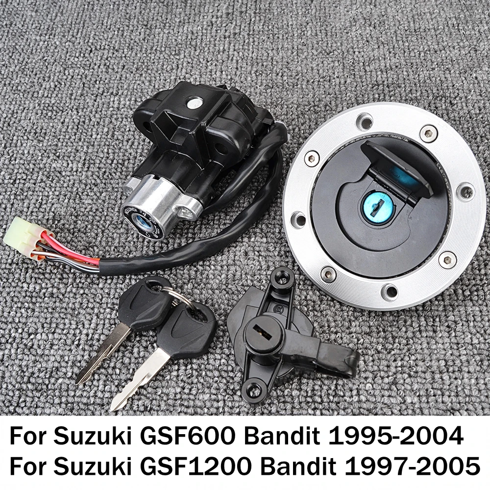 GSF600 GSF1200 Motorcycle Ignition Switch Locks Fuel Gas Tank Cap Key Set For Suzuki GSF 600 Bandit GSF 1200 GSF600 GSF1200