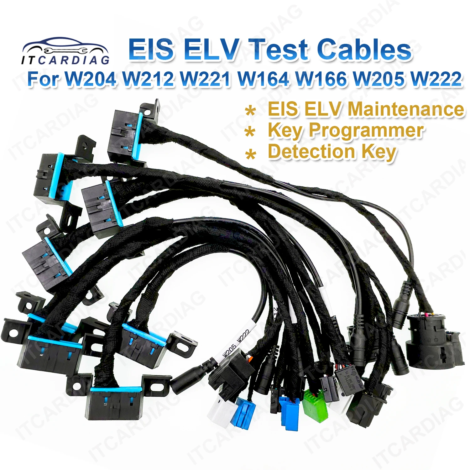 8PCS EIS ELV Test Cables for CGDI MB Locks Platform W204 W212 W221 W164 W166 Gear Box Refresh OBD2 Diagnose Connect Cable