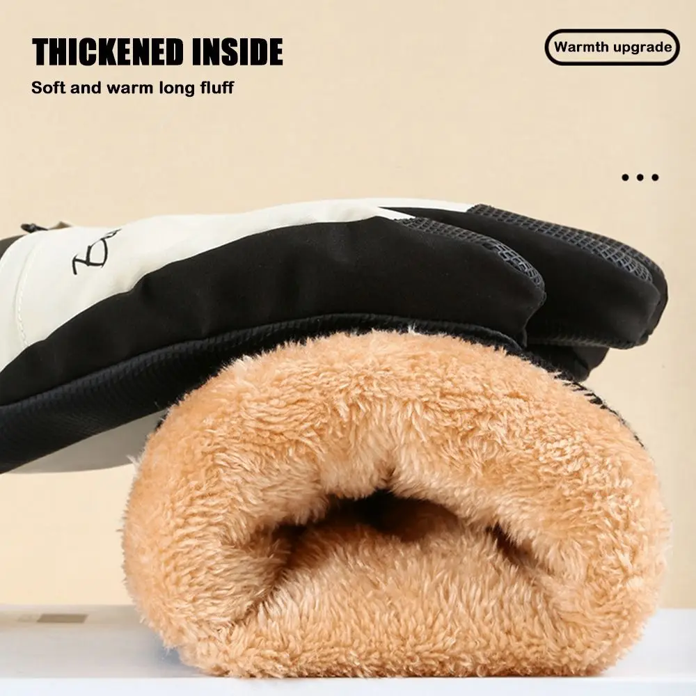 Antislip Windproof Skiing Gloves for Men Waterproof Sports Cycling Motocycle Gloves Thickened Full Palm Snowboard Gloves Winter