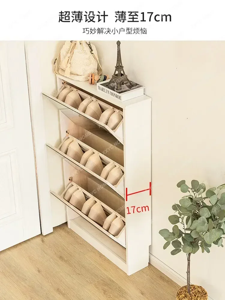 Ultra-Thin Shoe Cabinet 17cm Large Capacity Storage Home Doorway Simple Modern Entrance High Vertical Mirror Shoe Cabinet