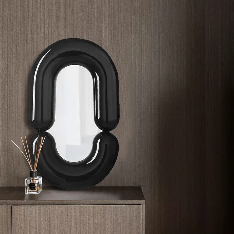 Black Oval Decor Mirror Luxury Large Hanging Funky Apartment Unique Dressing Mirror Beauty Salon Modern Espelho Household Goods