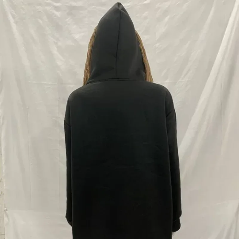 เสื้อฮู้ดสไตล์ฮิปฮอปสตรีทแบบหลวมๆ สไตล์ยุโรปอเมริกัน สำหรับฤดูหนาว  ตกแต่งผ้าคลุมศีรษะ  ดีไซน์ทันสมัย  สำหรับผู้ชายและผู้หญิง