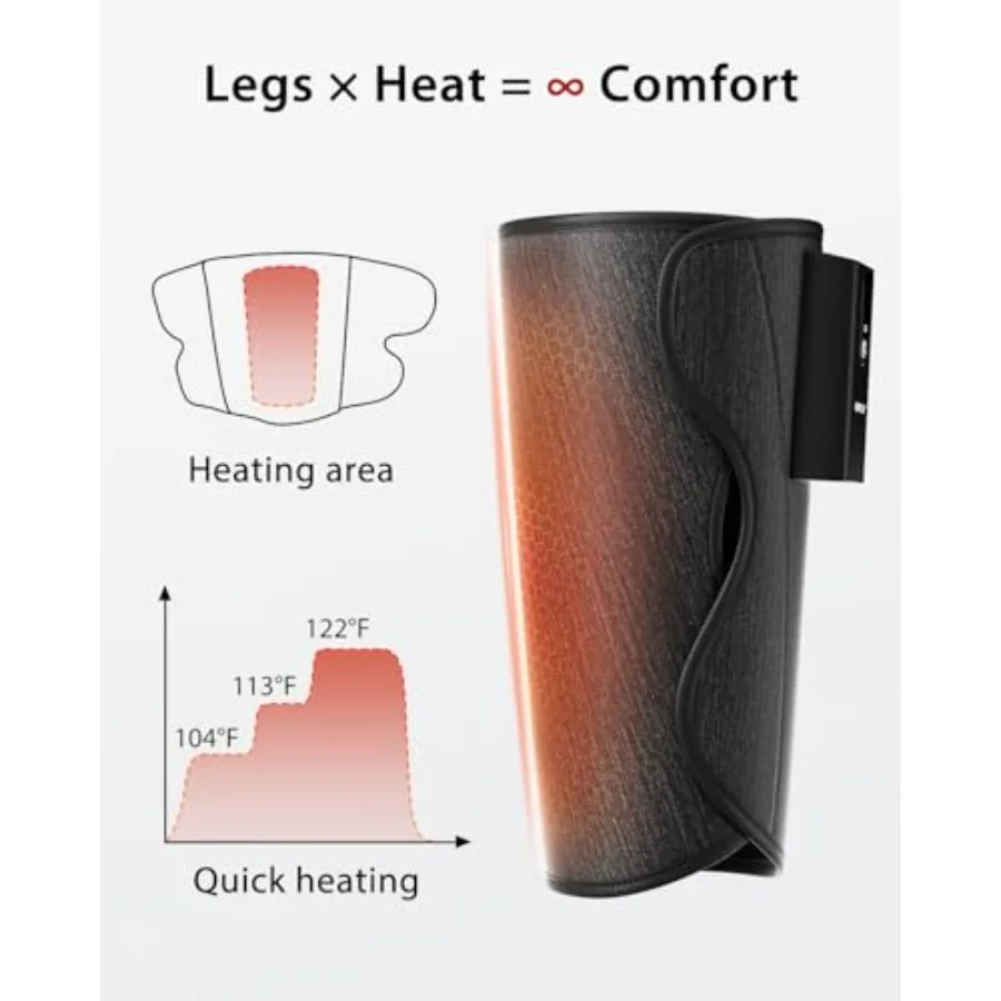 Massaggiatore per gambe senza fili con calore e compressione dell'aria per migliorare la circolazione e il sollievo dal dolore durante un lungo viaggio ricaricabile Ca