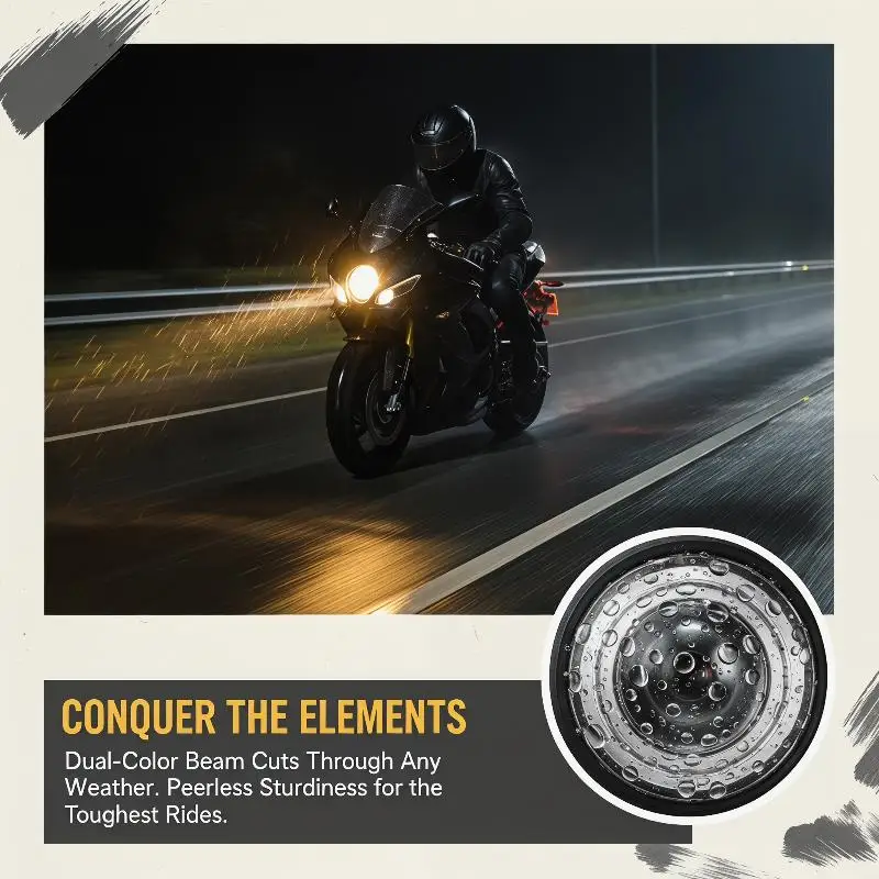 1Pcs Universal Motorcycle H4/BA20D Headlight Hard Light Led Light Motorbike Lamp Ultra-Long Illumination Distance