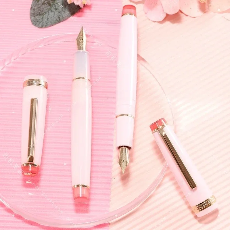 ホット高級ペンタマンヨー桜ブルームピンク-jowo-樹脂万年筆ゴールドクリップペン限定ビジネス文具ライティングギフト