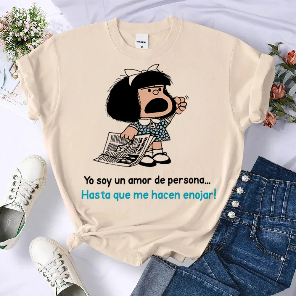 Mafalda tshirt women streetwear Y2K t-shirts girl harajuku streetwear comic clothing