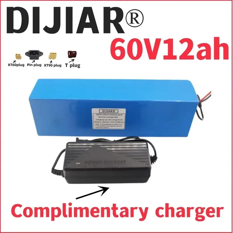 

New 60v12ah lithium battery pack 16S4P is suitable for refitting Motorized scooter 60V high-capacity mountain bike+charger