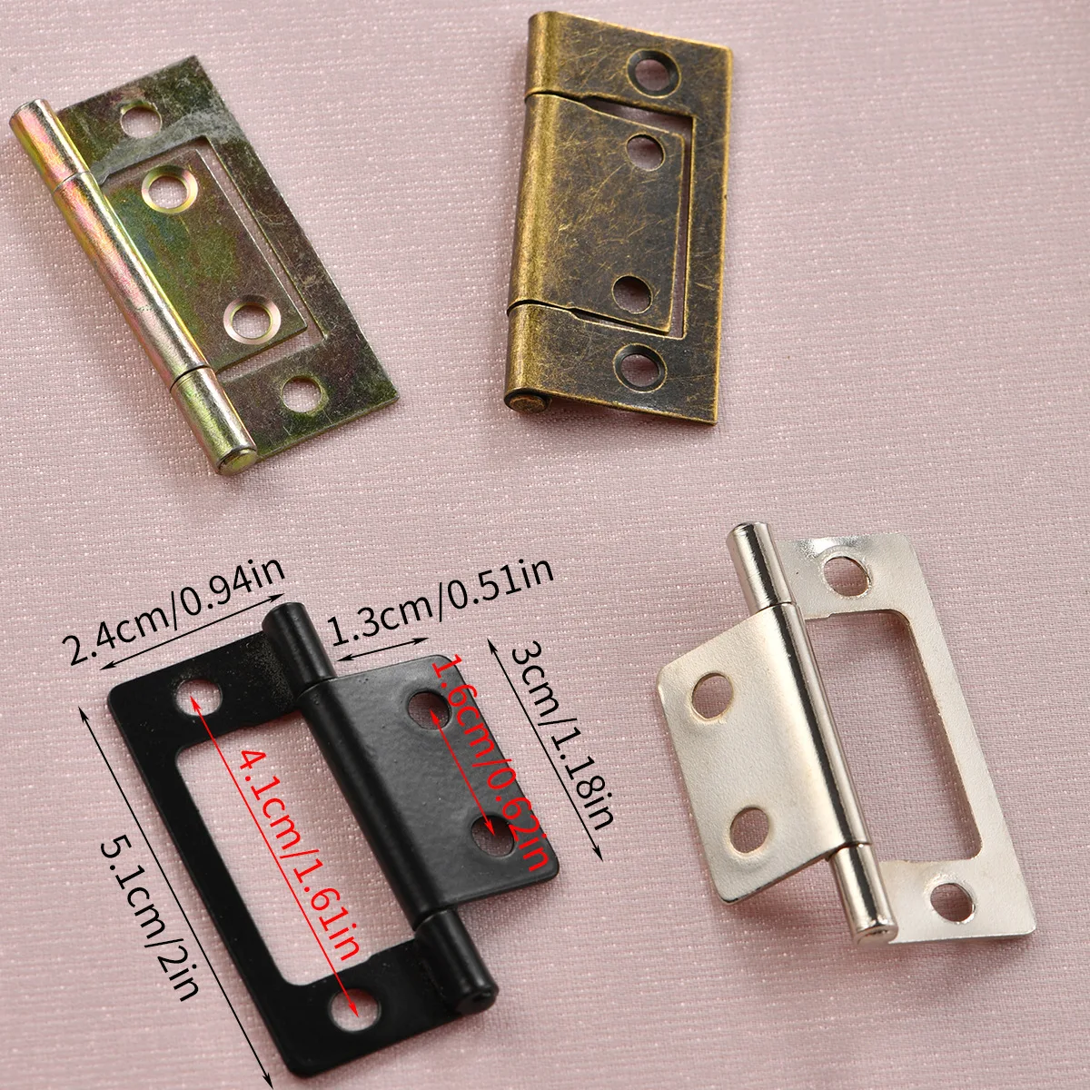 New Chinese thin 51*24mm multi color iron hinge packaging box hardware accessories small hinge