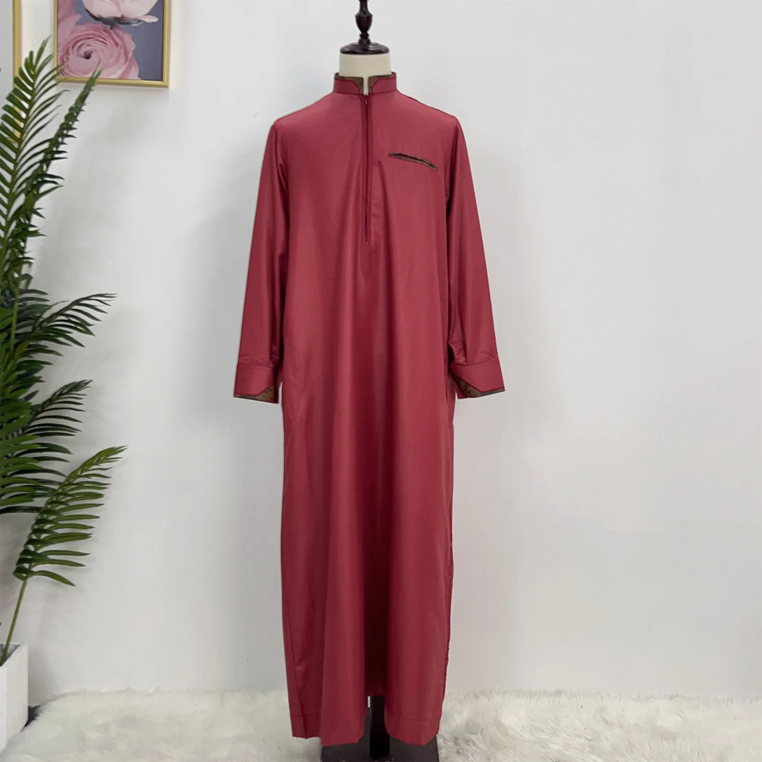 Spring Autumn 2025 New Muslim Men Clothing Moroccan Robe Pakistan Thobe Turkey Loose Breathable Djellaba Kaftan Abaya Men's Robe