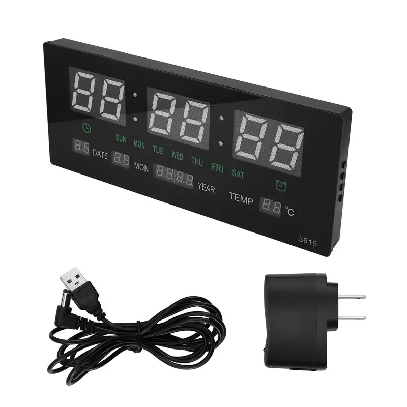2025 Trend LED Perpetual Calendar Electronic Clock Digital Wall Clock Alarm Hourly Chiming Temperature Table Clocks Home Office