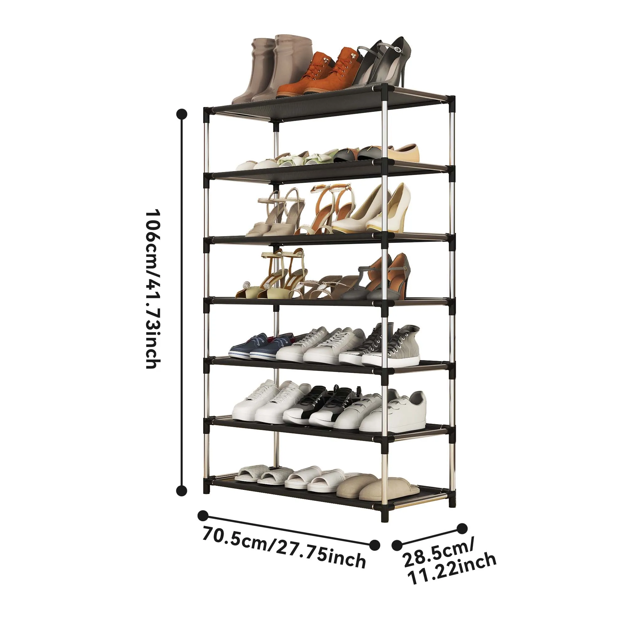 3-7 Layer Simple Shoe Rack, Multi-Layer Dustproof, Household Doorstep Shoe Cabinet, Space-Saving, Small Shoe Rack Assembly