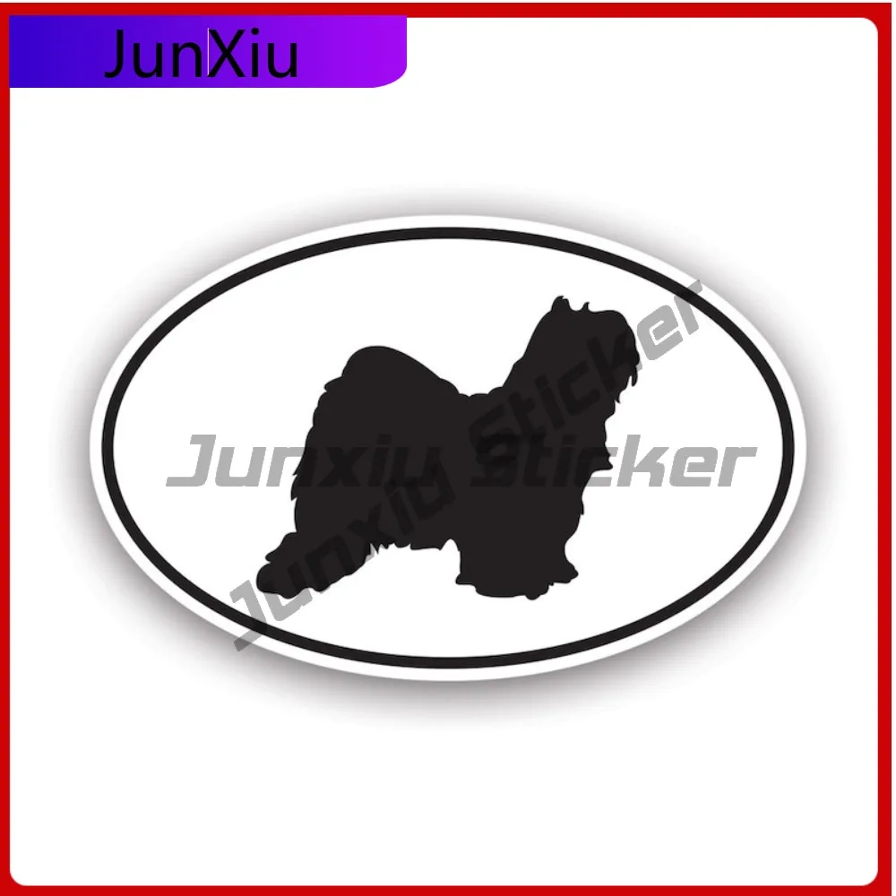 

Tibetan Terrier Euro Oval Sticker Creative Decals Dog Canine Pet Tibet Tsang Apso Dokhi Apso Auto Decor Car Sticker Vinyl Decal