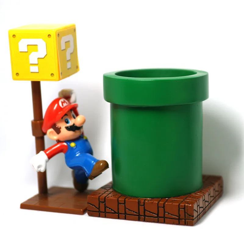 

Super Mario Pipe Model Toy Pen Holder Student Anime Peripheral Mario Pipe Model Tabletop Ornaments Pen Holder Children Toy Gift