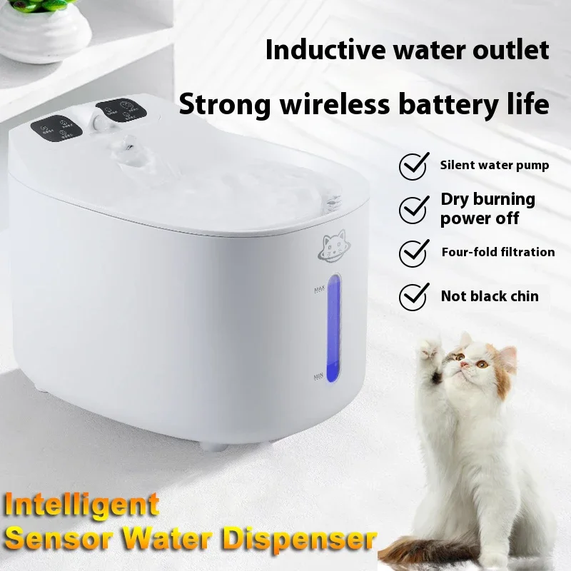 2.2L Cat Water Dispenser Dog Drinking Water Dispenser Pet Automatic Recirculating Cat Drinker Flow Bowl Water Feeder