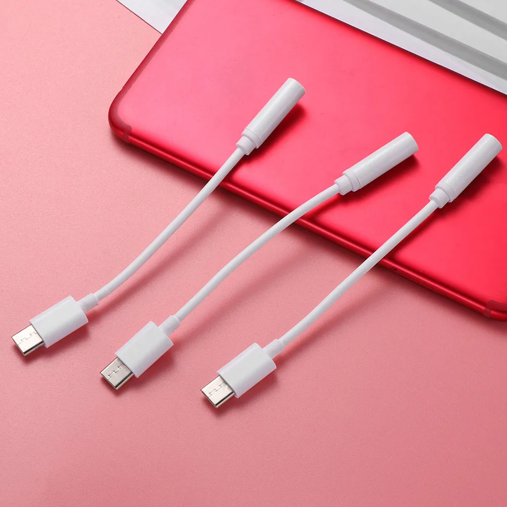 

2 Pcs Type-c to Headphone Data Cable Converter Usb Adapter for Headphones Audio Line Pvc Earphones