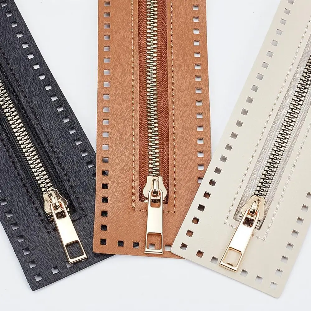 DIY PU 가죽 PU 가방 지퍼 긴 27CM 가죽 지퍼 하드웨어 교체 가능 의류