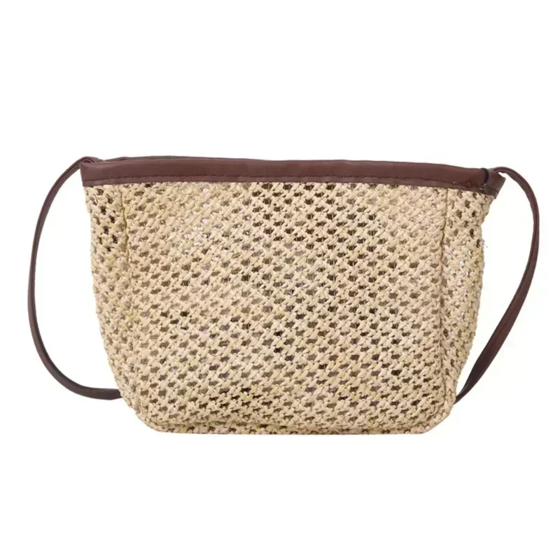 Summer Shoulder Bag Fashion Crossbody Bag for Women Girl Lady Purse Straw Woven Mini Square Bag VWN1-V