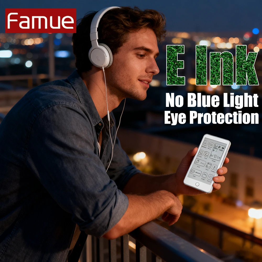 

【32G】Famue BF01 3.52 Inch E Ink MP3 Player 0Hz Refresh Blue Light Free Bluetooth 5.3 Lossless Audio Student Christmas Gift