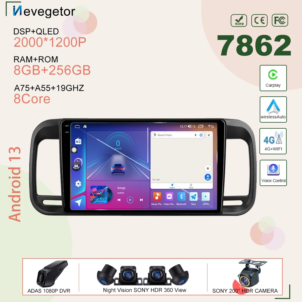 

Android 13 Car Navigation GPS Wireles Carplay For Brilliance M2 BS4 2006 - 2010 Auto Multimedia PlayerCPU QLED Screen Dash Cam