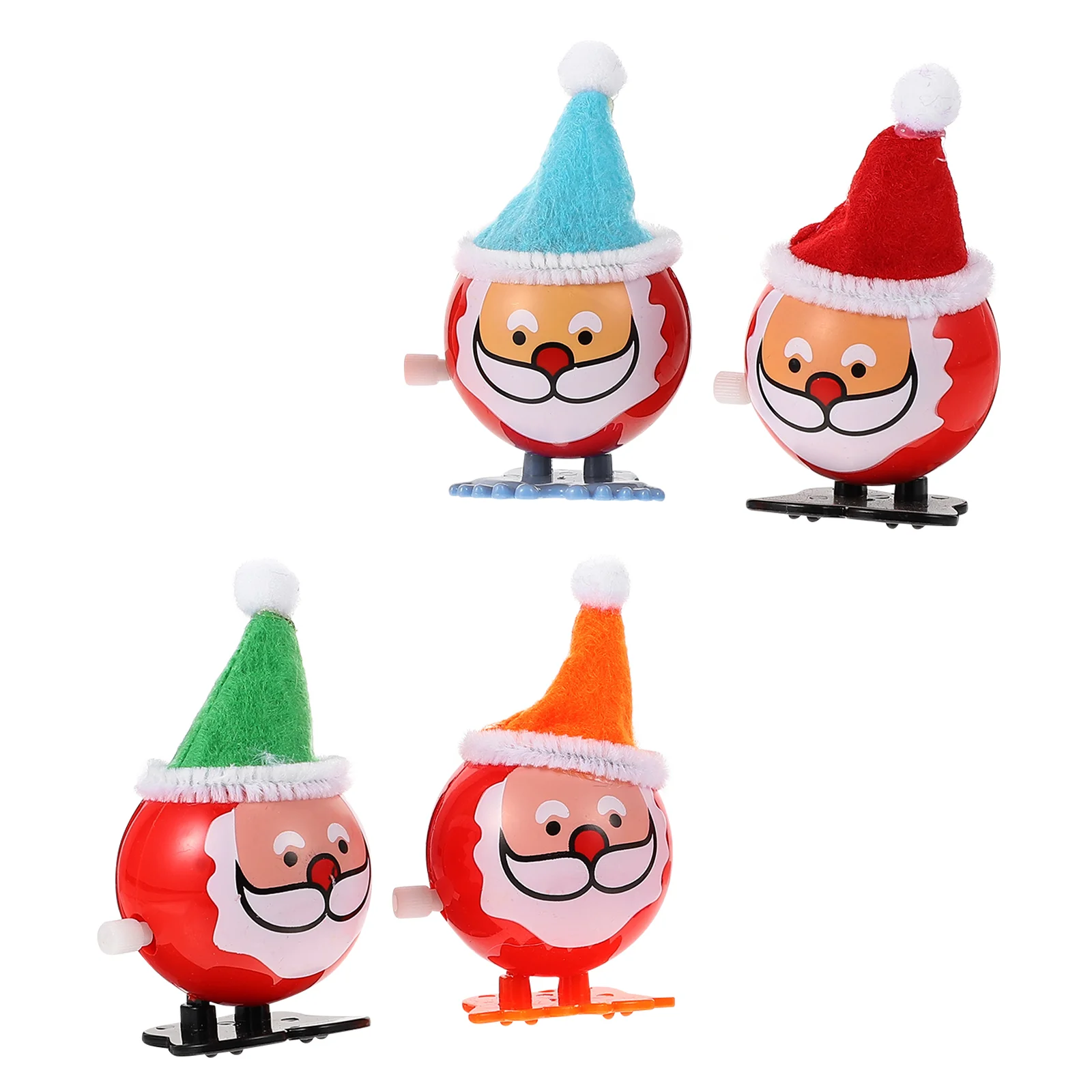 4 PCS Christmas Wind-up Toy Simple Game Clockwork Plaything Gift Kids Abs Toys Parent-children Interaction