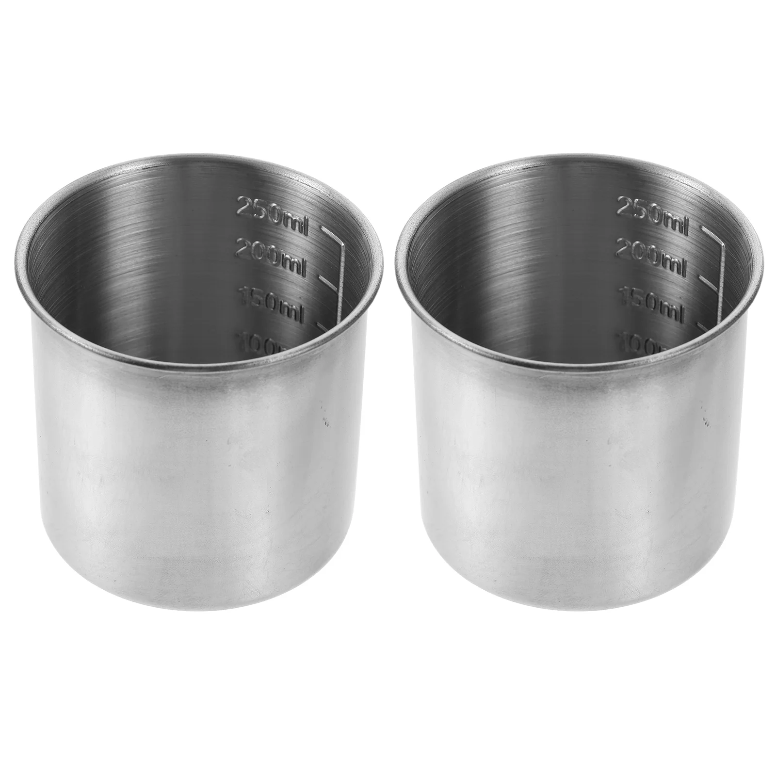 

2 Pcs Stainless Steel Graduation Measuring Cup Rice (304 7cm Without Handle 50g) 2pcs Espresso Cups Drinking Scaled Tool