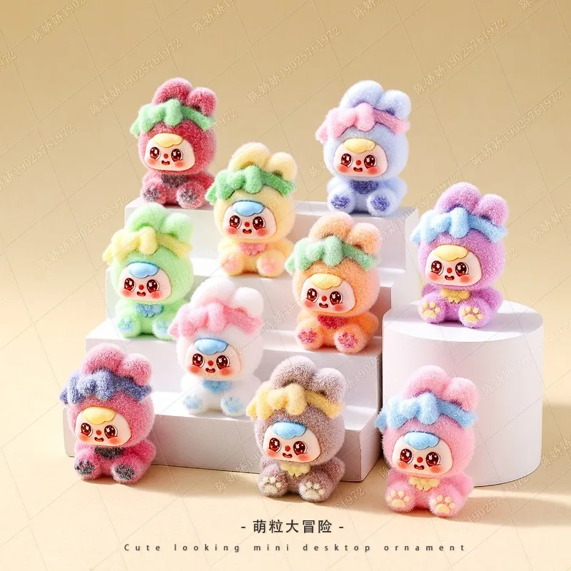 

9pcs New Bow Lovely Anime Flocked Action Ornaments Doll Figure Decorative Pendant Desktop Kawaii Dolls Car Ornaments Toy Gifts